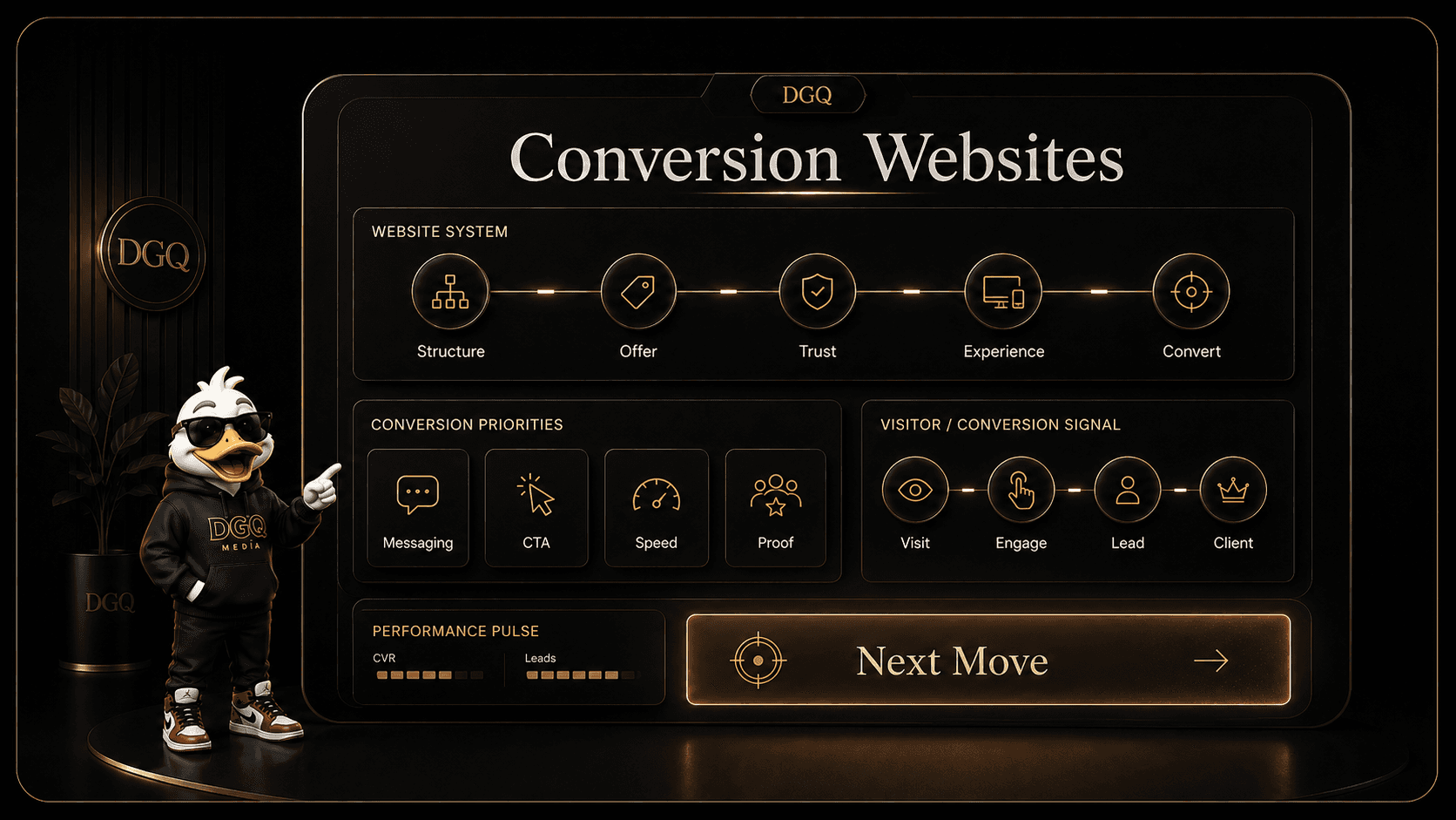 Concept preview of a DGQ conversion website system
