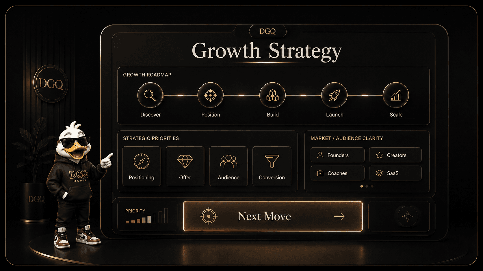 Concept preview of a DGQ growth strategy and offer map