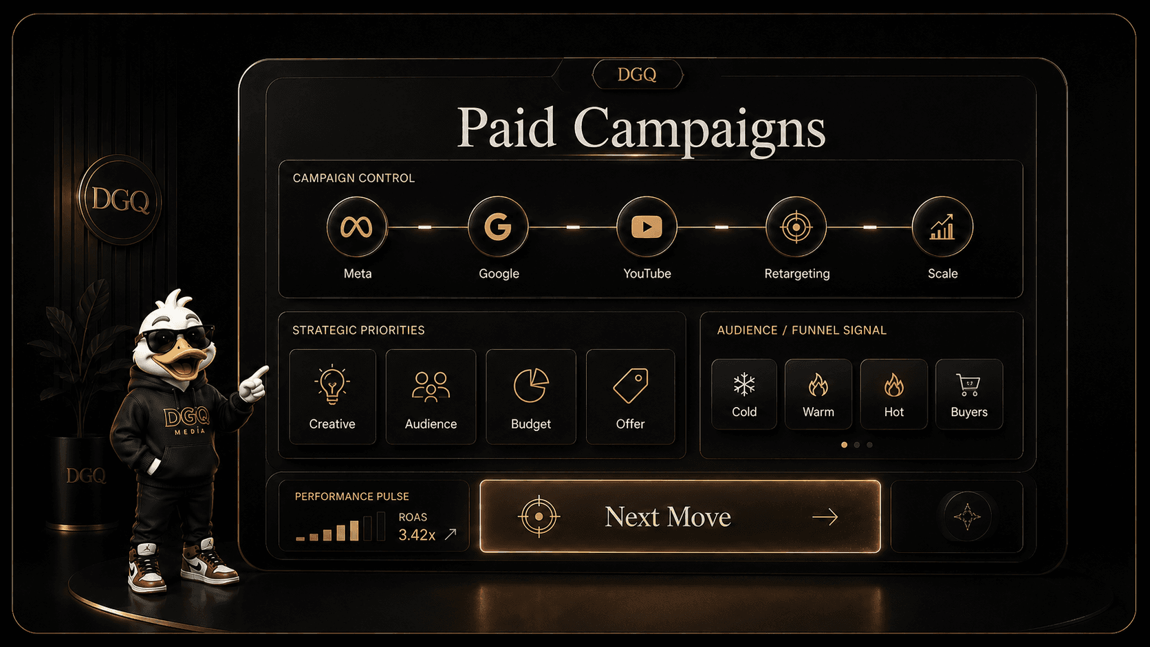 Concept preview of a DGQ campaign and ads system