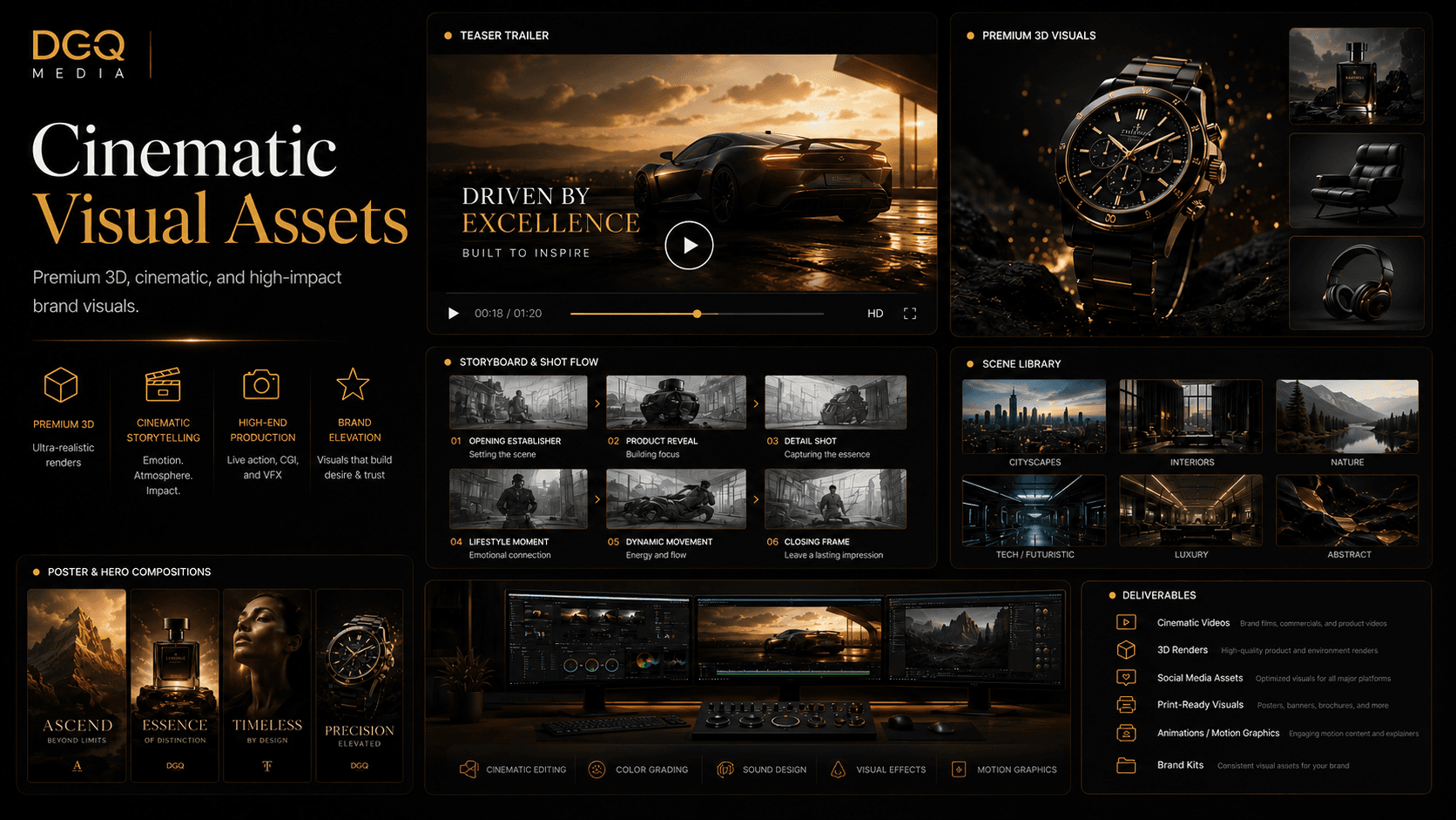 Concept preview of DGQ cinematic visual assets