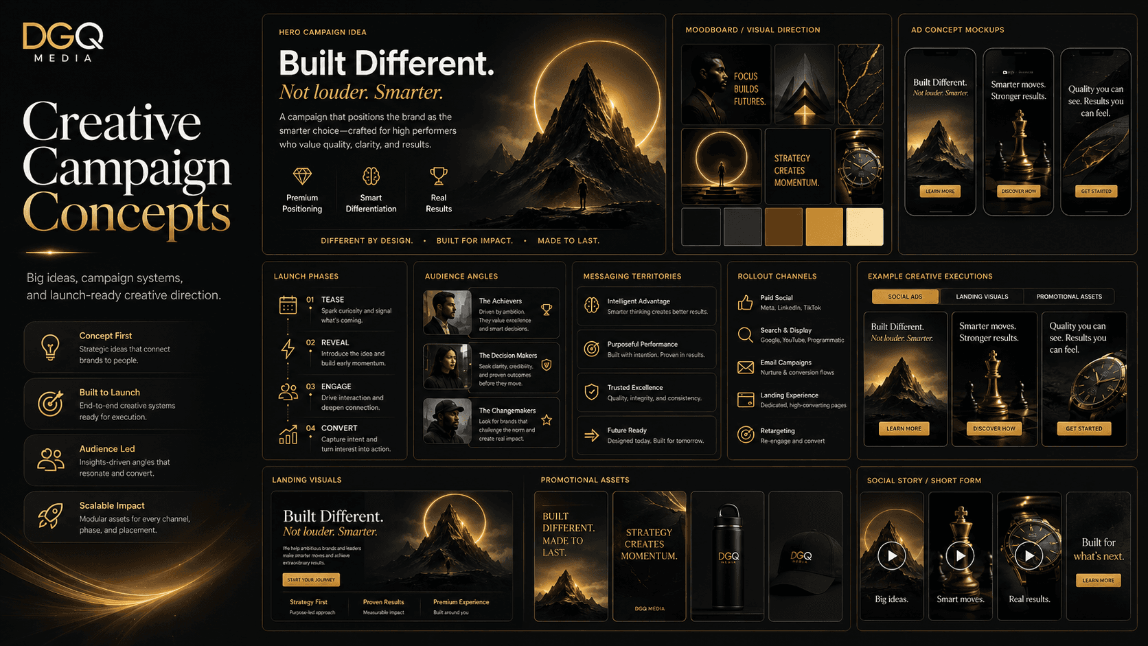 Concept preview of a DGQ campaign creative system